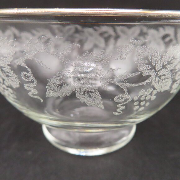 Set of 2, Bartlett Collins Decoration 806 Clear (Gold Trim), Footed Dessert Bowl - Picture 4 of 9